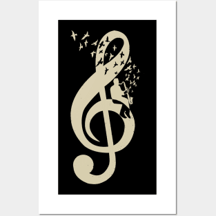 Treble Clef -  Music Bass clarinet - Vintage Posters and Art